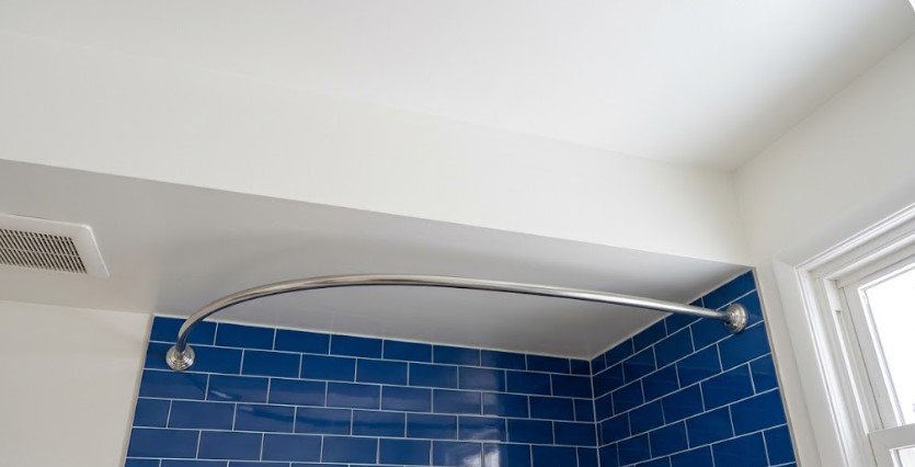 Paint Peeling in Bathroom Ceiling? In KY, Winter Steam Is Mostly Why 3 Smooth, freshly painted bathroom ceiling above a blue-tiled shower